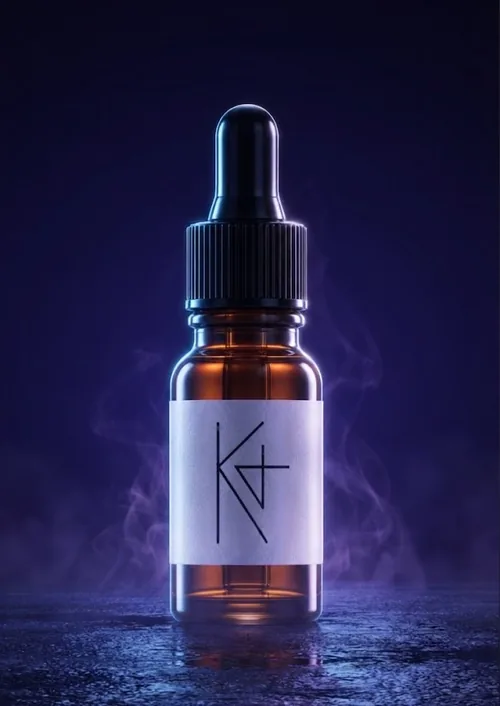 K4KAILASA SHISHIRA fragrance oil refill vial, amber glass dropper bottle